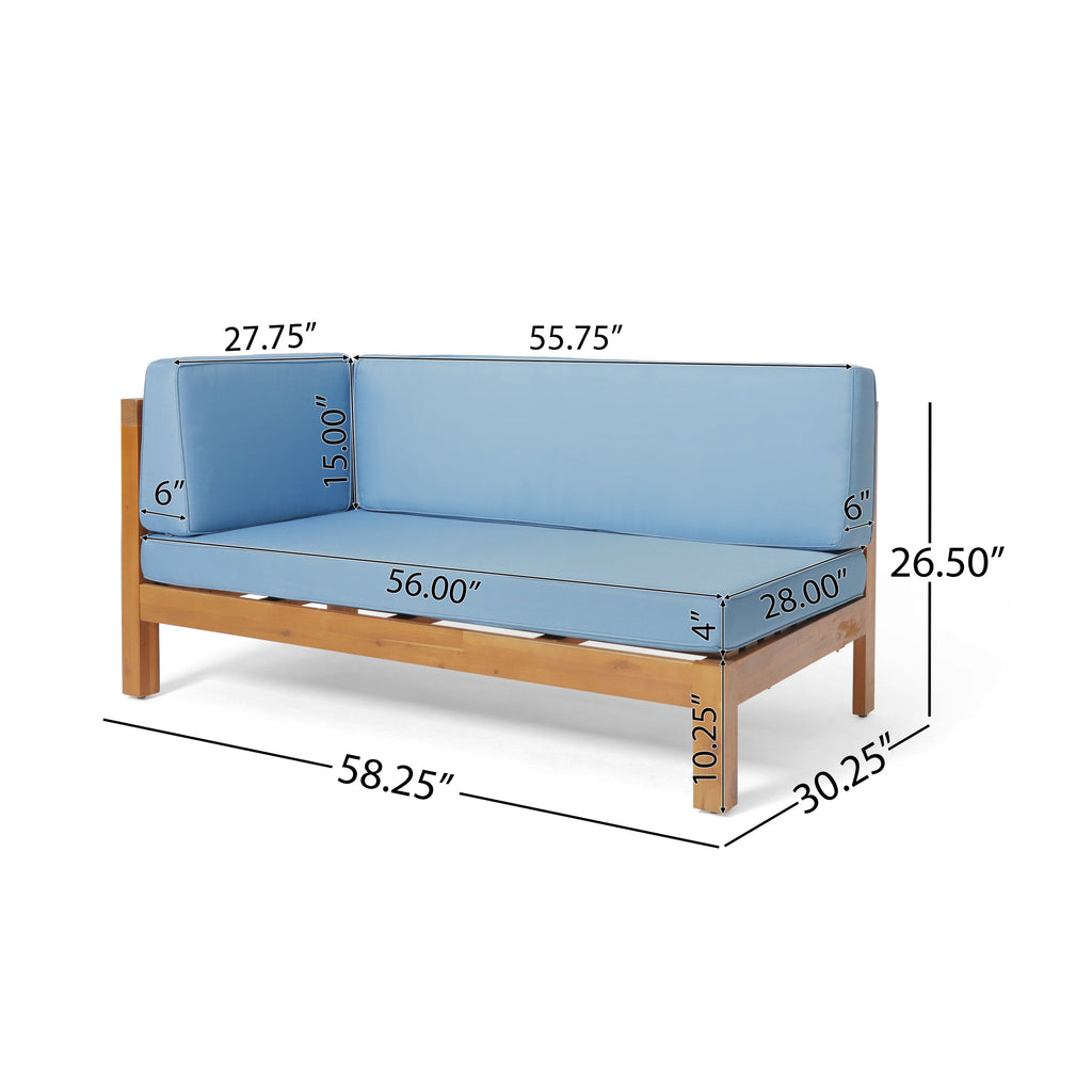 Brava Outdoor X-Back Corner Bench with Coffee Table