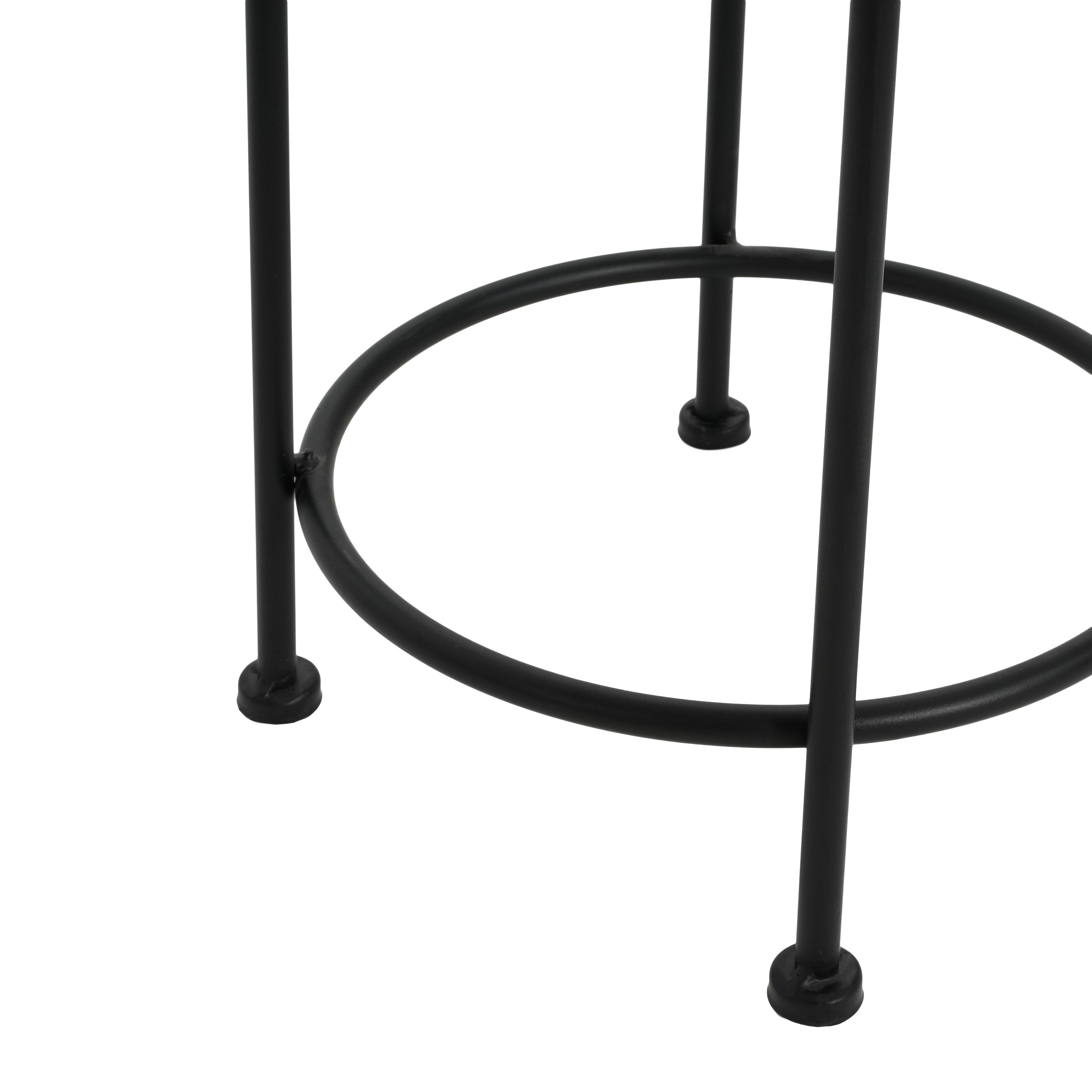 3-Piece Outdoor Ceramic Tile Plant Stand Set with Iron Frame