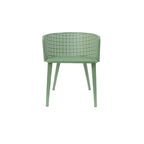 Rejoiced Outdoor Dining Chair with Geometric Lattice Design and Curved Back, Set of 2