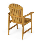 Outdoor Weather Resistant Acacia Wood Adirondack Dining Chairs, Set of 2