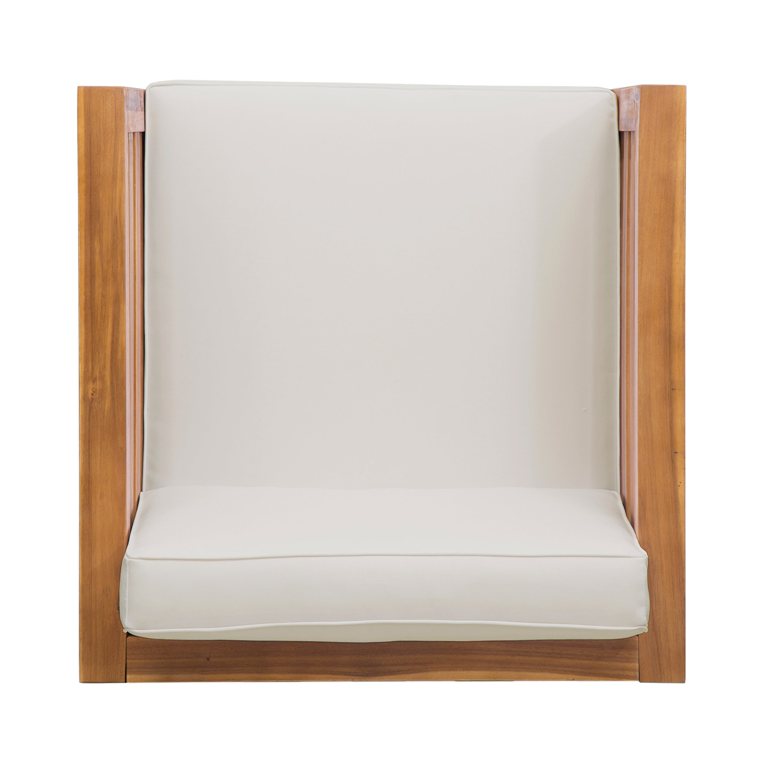 Oana Outdoor Acacia Wood Club Chair with Cushion