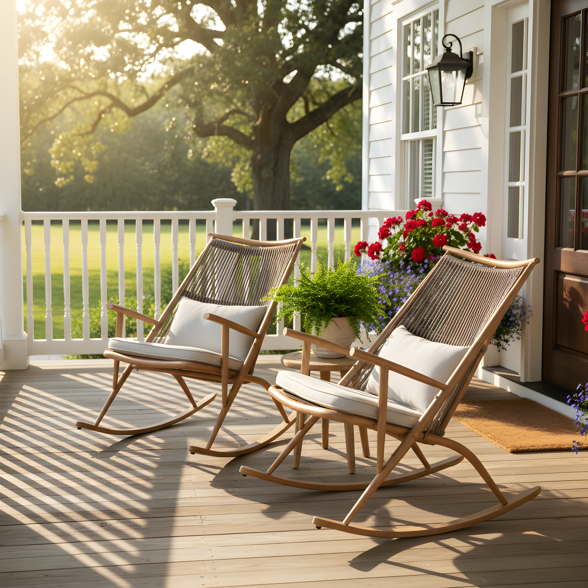 Modern Boho Outdoor Rocking Chair