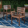 Stamford Outdoor Acacia Wood Dining Chairs, Set of 2