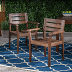 Stamford Outdoor Acacia Wood Dining Chairs, Set of 2