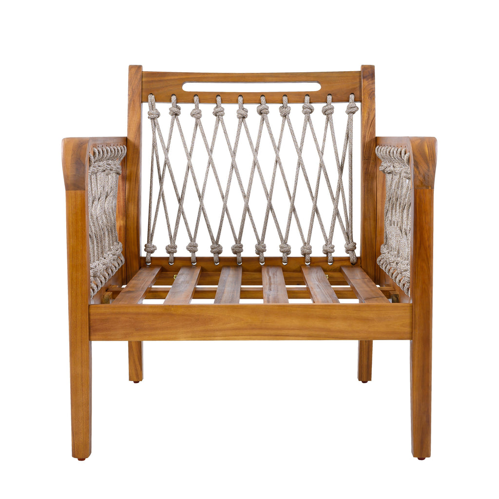 Millie Outdoor Acacia Wood Club Chair