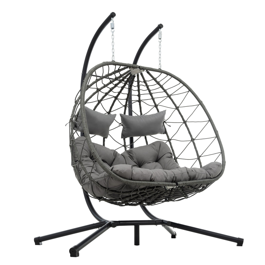 2-Person Swinging Egg Chair with Stand
