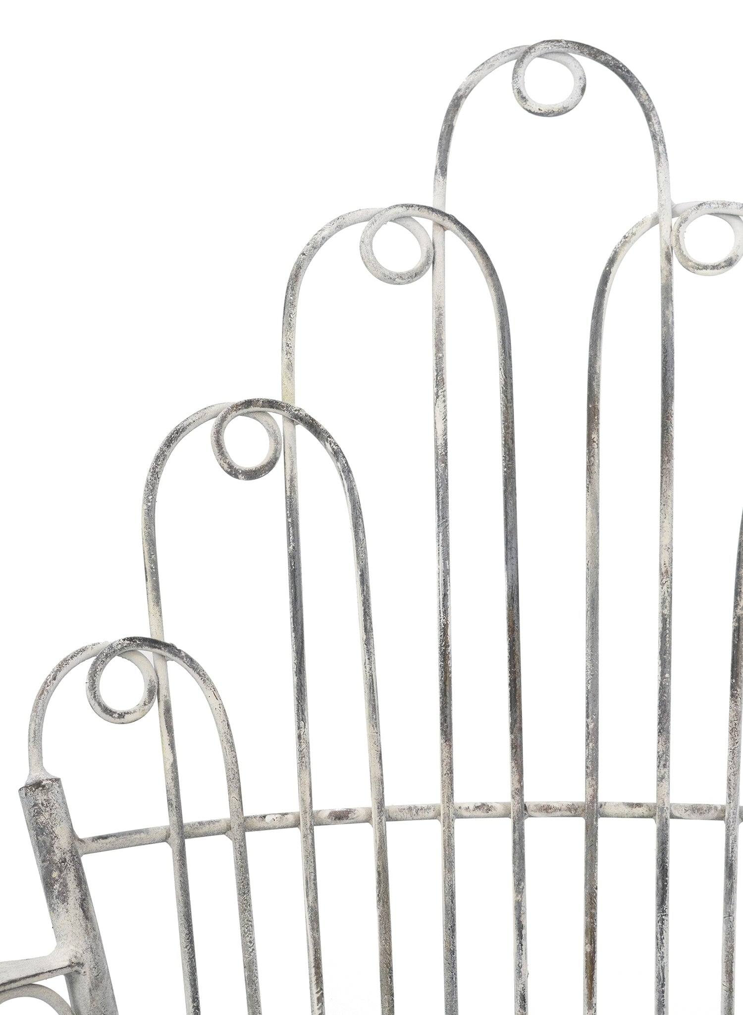 Distressed Silver Finish Iron French Country Garden Chair