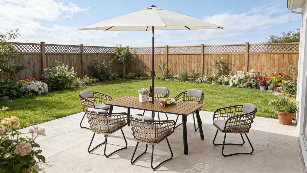 Maristella Outdoor Folding Dining Table for 4-8