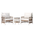 Caspian 3-Piece Outdoor Handwoven Rope Conversation Set