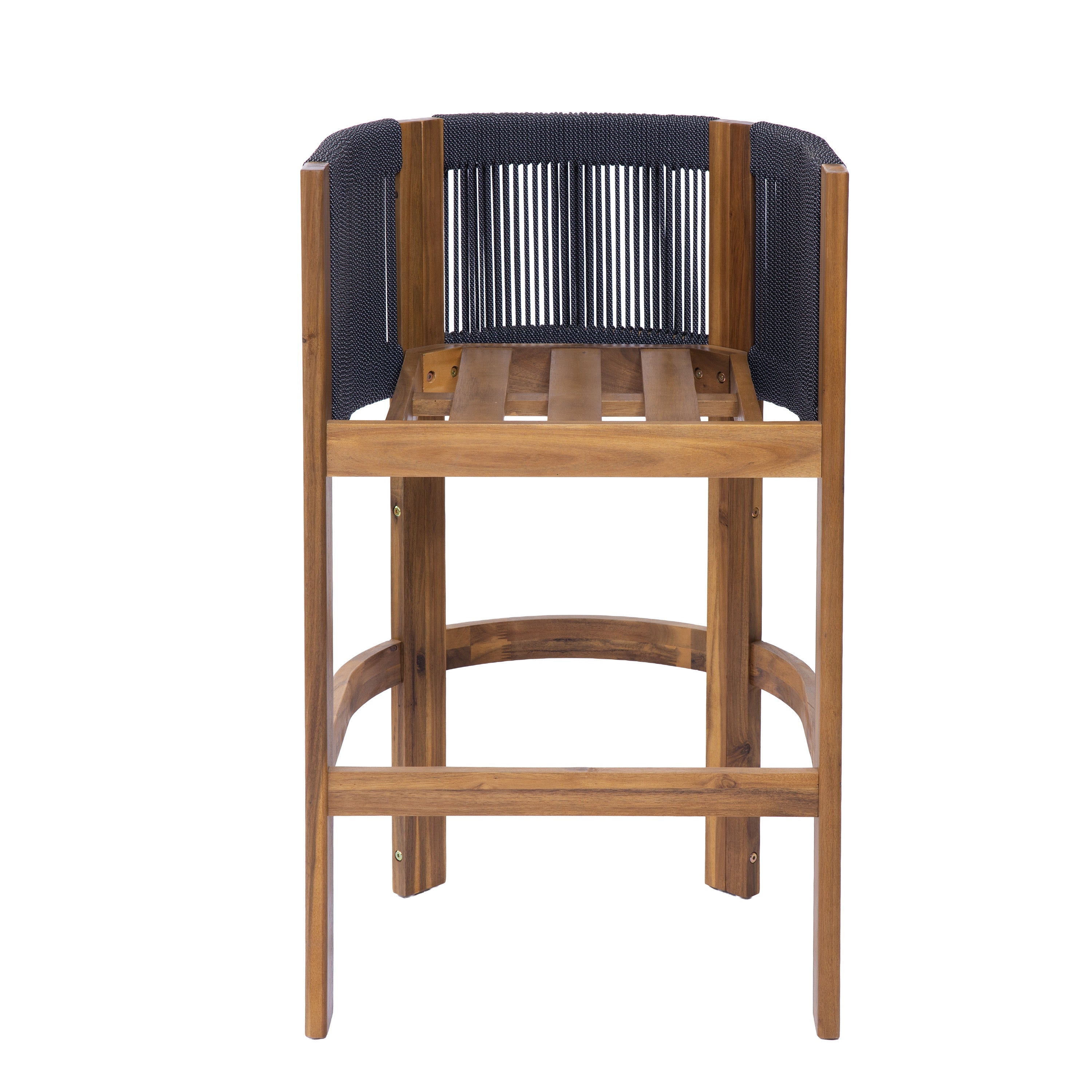 Matera Outdoor Wood & Rope Barstools, Set of 2