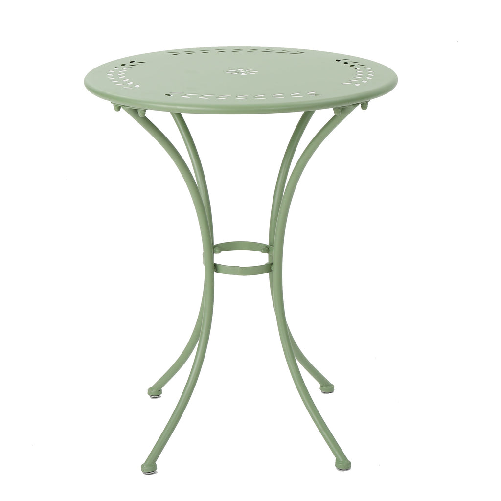 Pursuant 3-Piece Iron Bistro Set with Round Table and 2 Curved Back Chairs