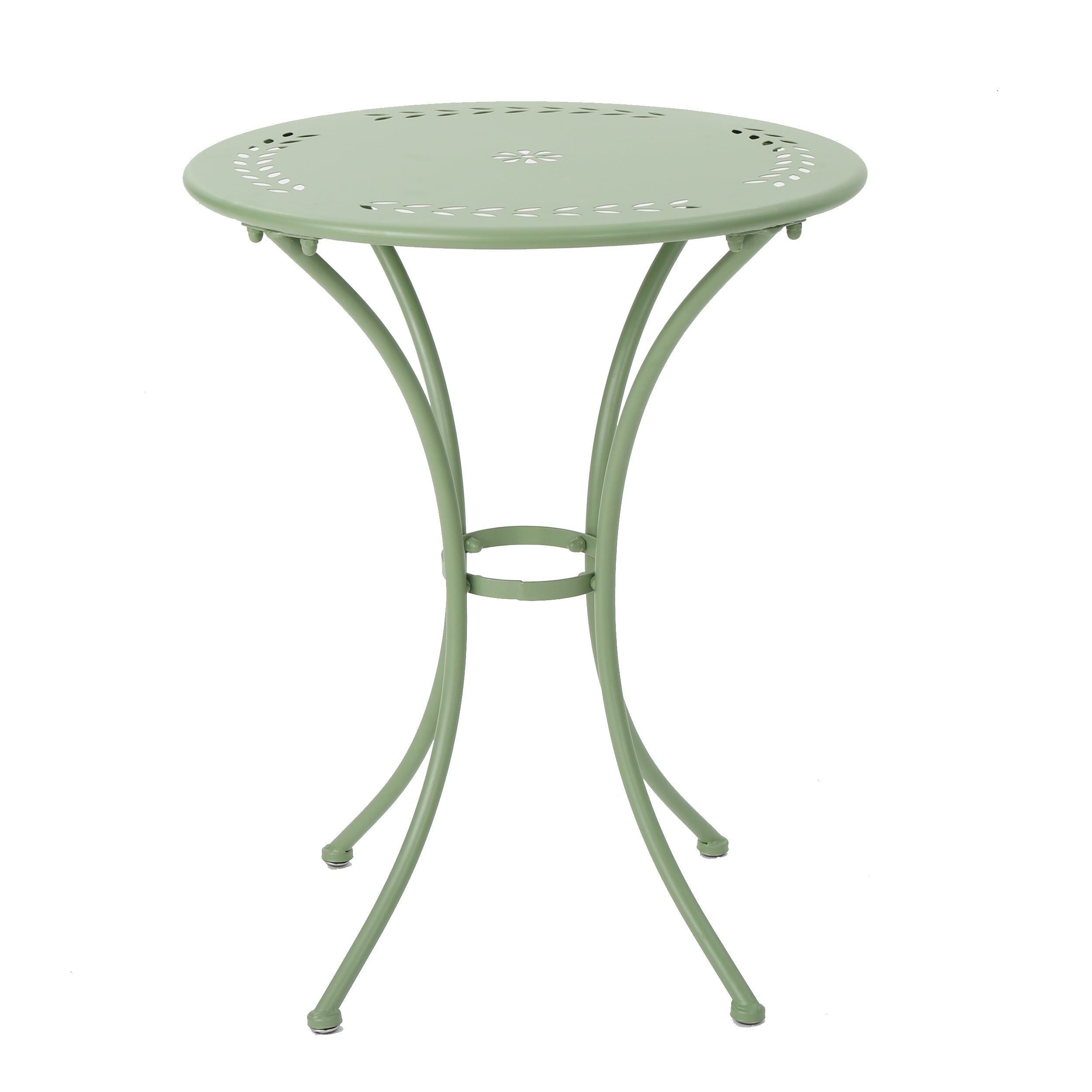 Pursuant 3-Piece Iron Bistro Set with Round Table and 2 Curved Back Chairs