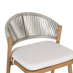 Outdoor Metal Frame Stools with Scallop-Shaped Backrest & Water-Resistant Cushions, Set of 2