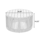 Sundara Outdoor Coffee & Side Table Set with Woven Rope Design
