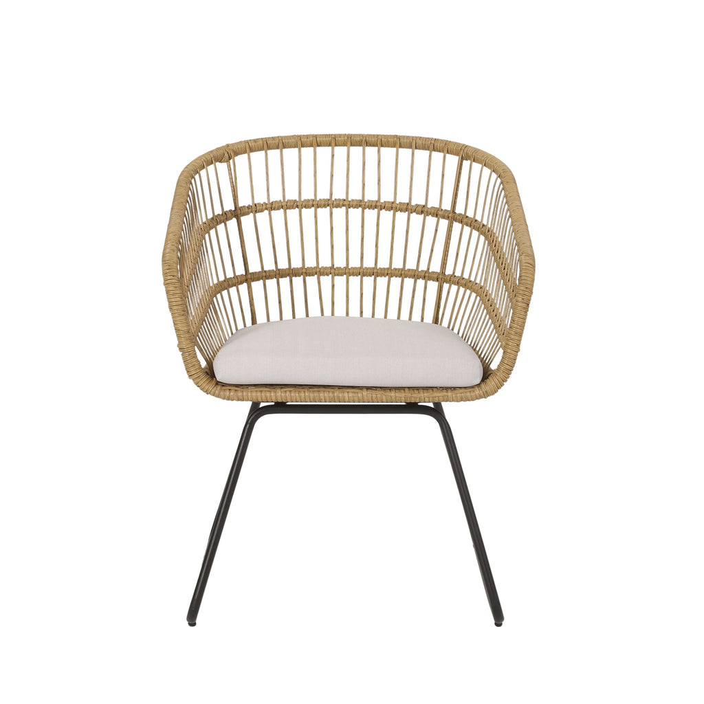 Outdoor Chair with Sled Legs and Curved Frame, Set of 2