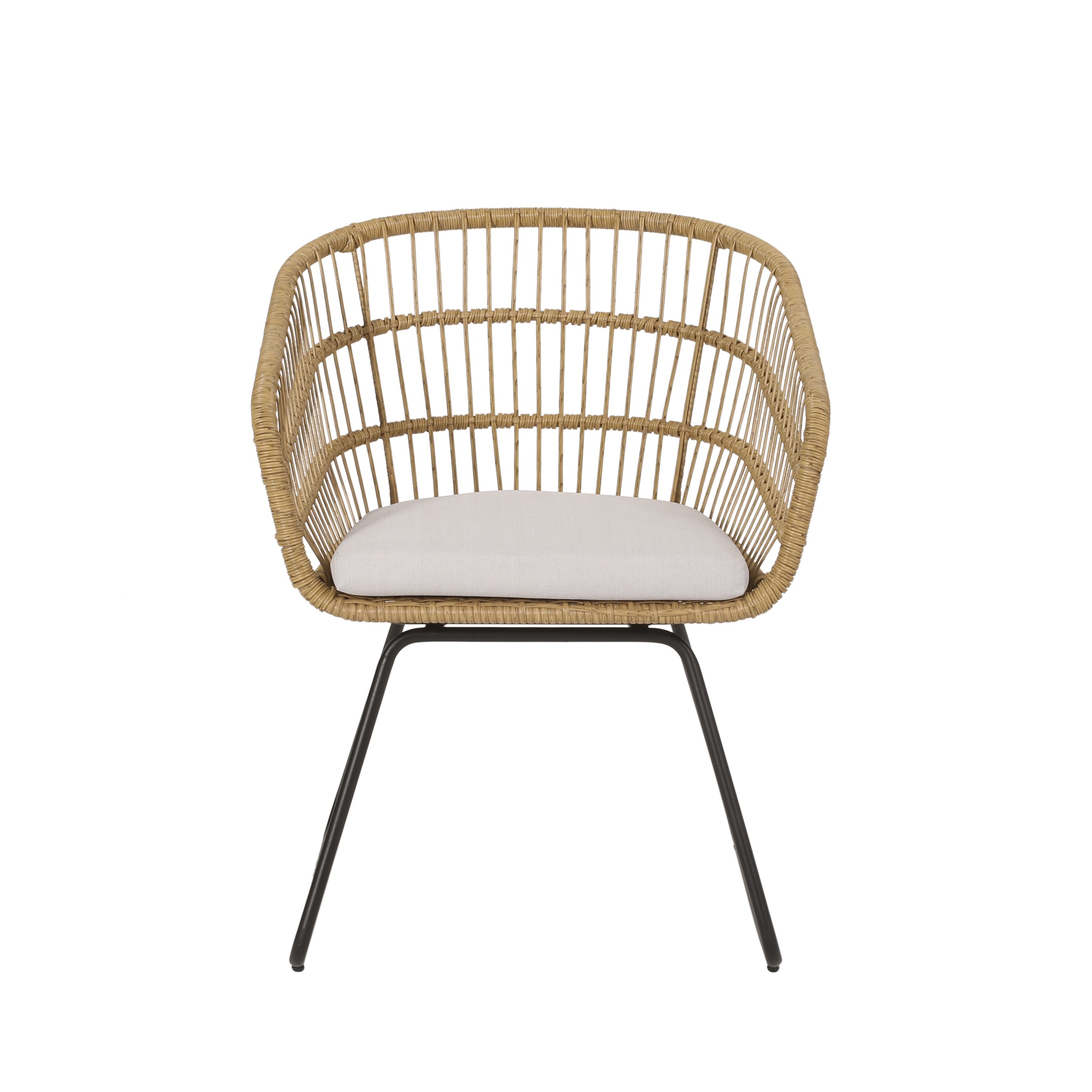 Outdoor Chair with Sled Legs and Curved Frame, Set of 2