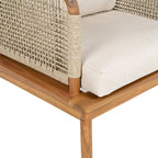 Isola Outdoor 3 Piece Acacia Wood and Rope Patio Sofa Set