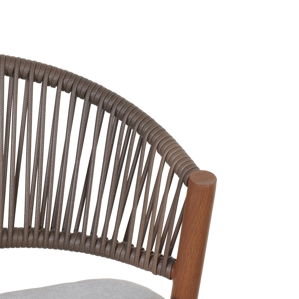 Outdoor Metal Frame Stools with Scallop-Shaped Backrest & Water-Resistant Cushions, Set of 2