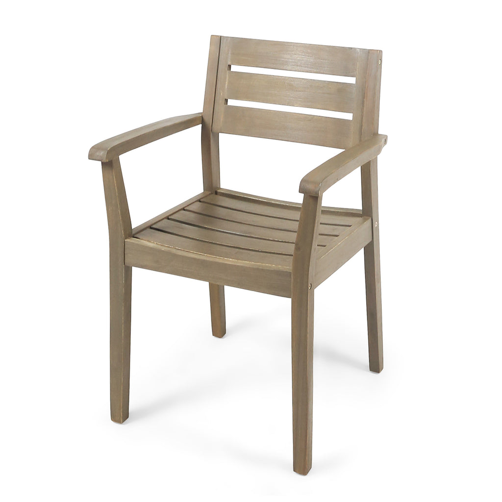Stamford Outdoor Acacia Wood Dining Chairs, Set of 2