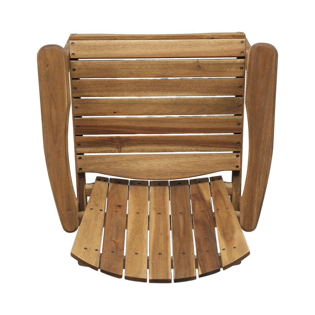 Outdoor Weather Resistant Acacia Wood Adirondack Dining Chairs, Set of 2