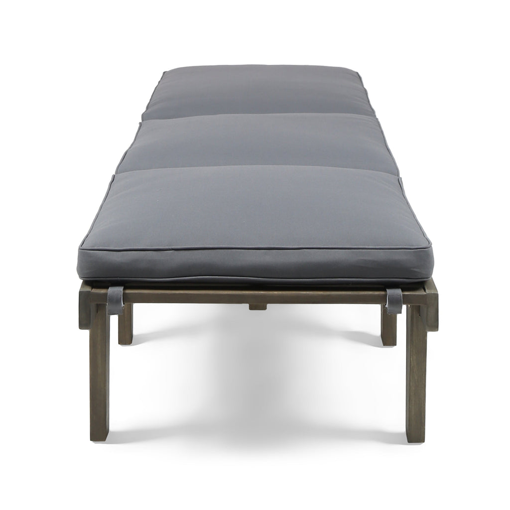 Ariana Acacia Wood Chaise Lounge with Cushion