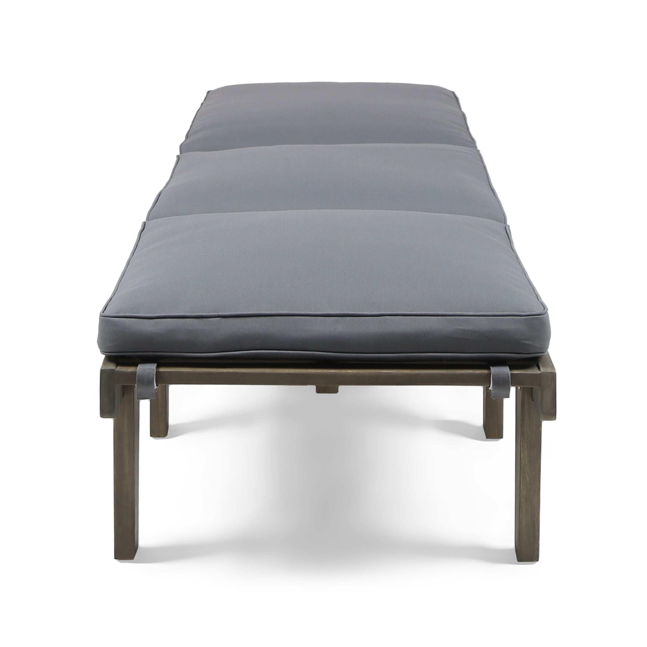 Ariana Acacia Wood Chaise Lounge with Cushion