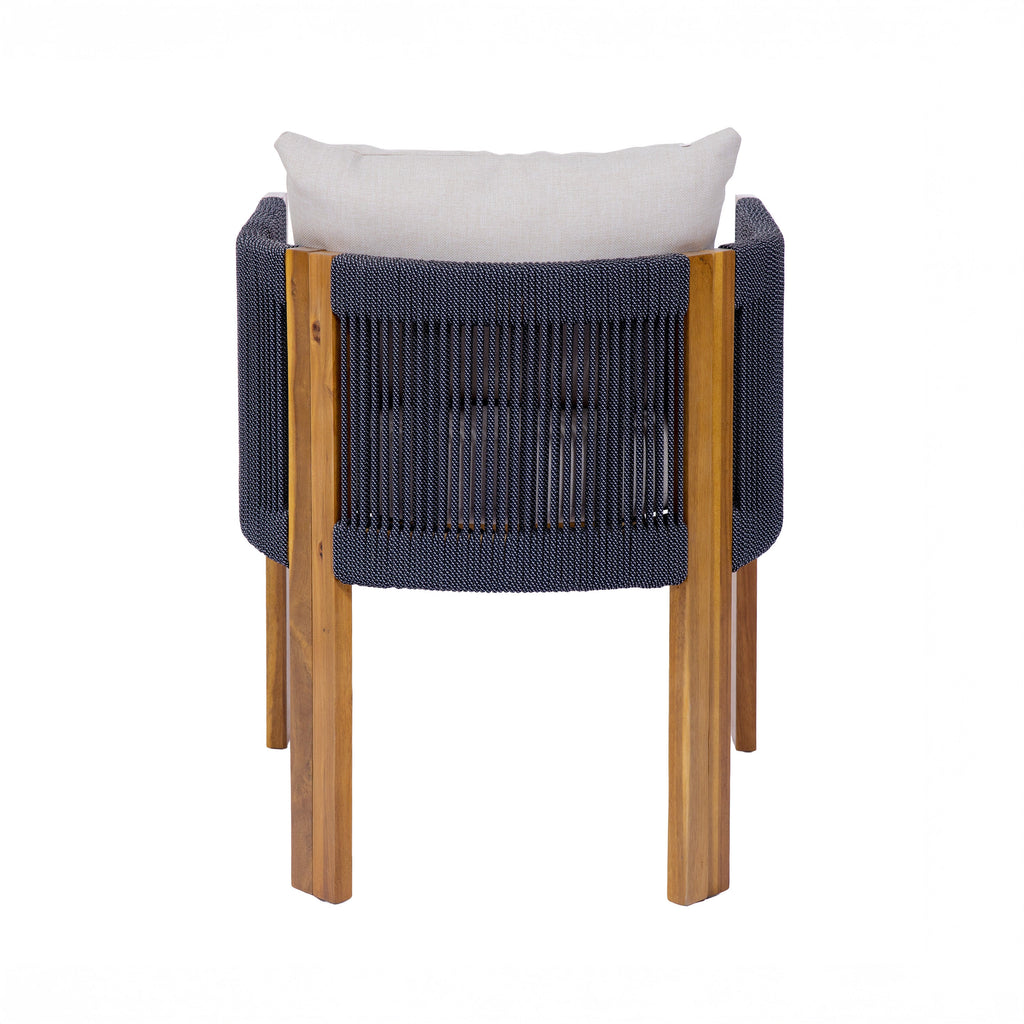 Matera Outdoor Wood & Rope Dining Chairs, Set of 2