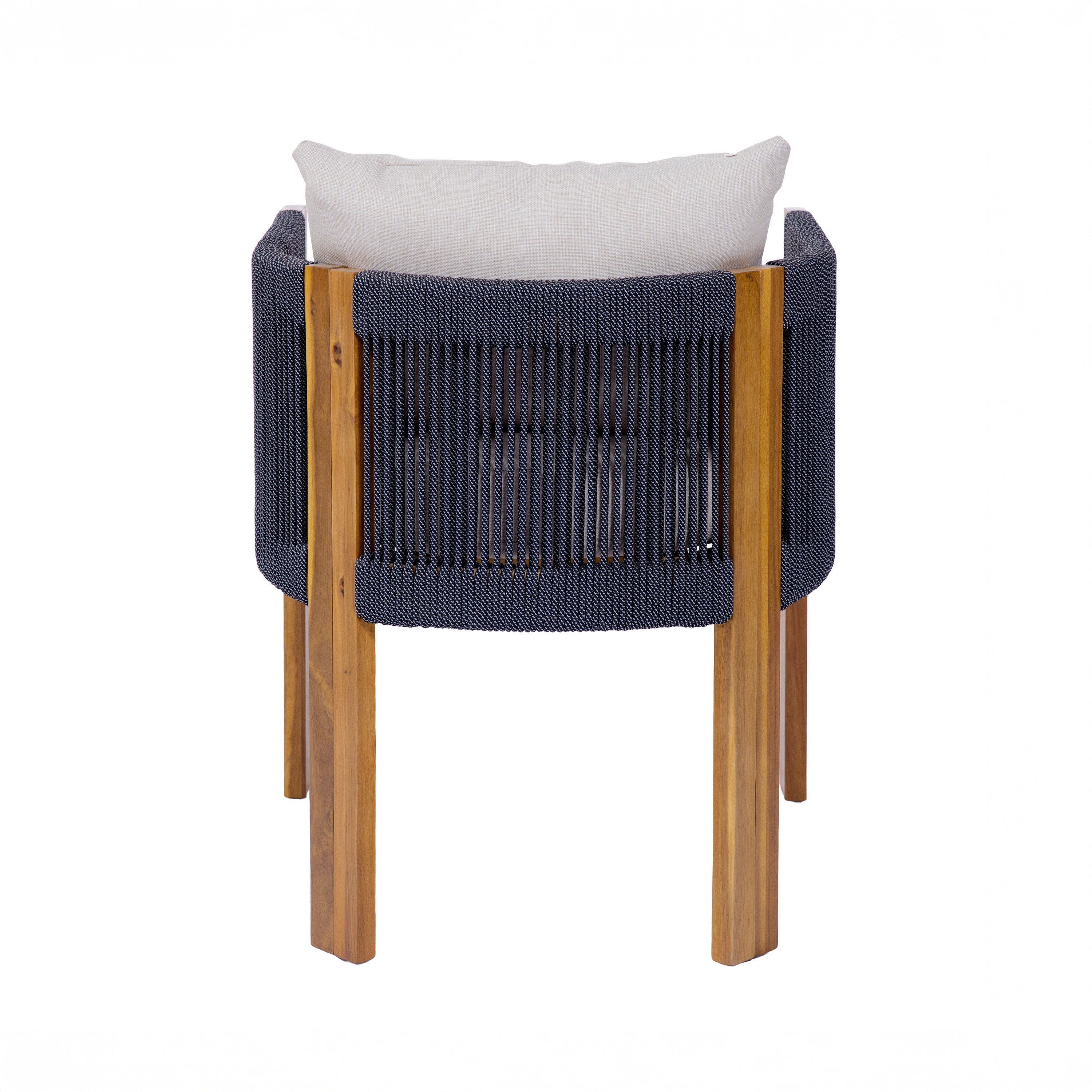 Matera Outdoor Wood & Rope Dining Chairs, Set of 2