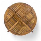 Stanford Outdoor Round Acacia Wood Dining Table with X Base