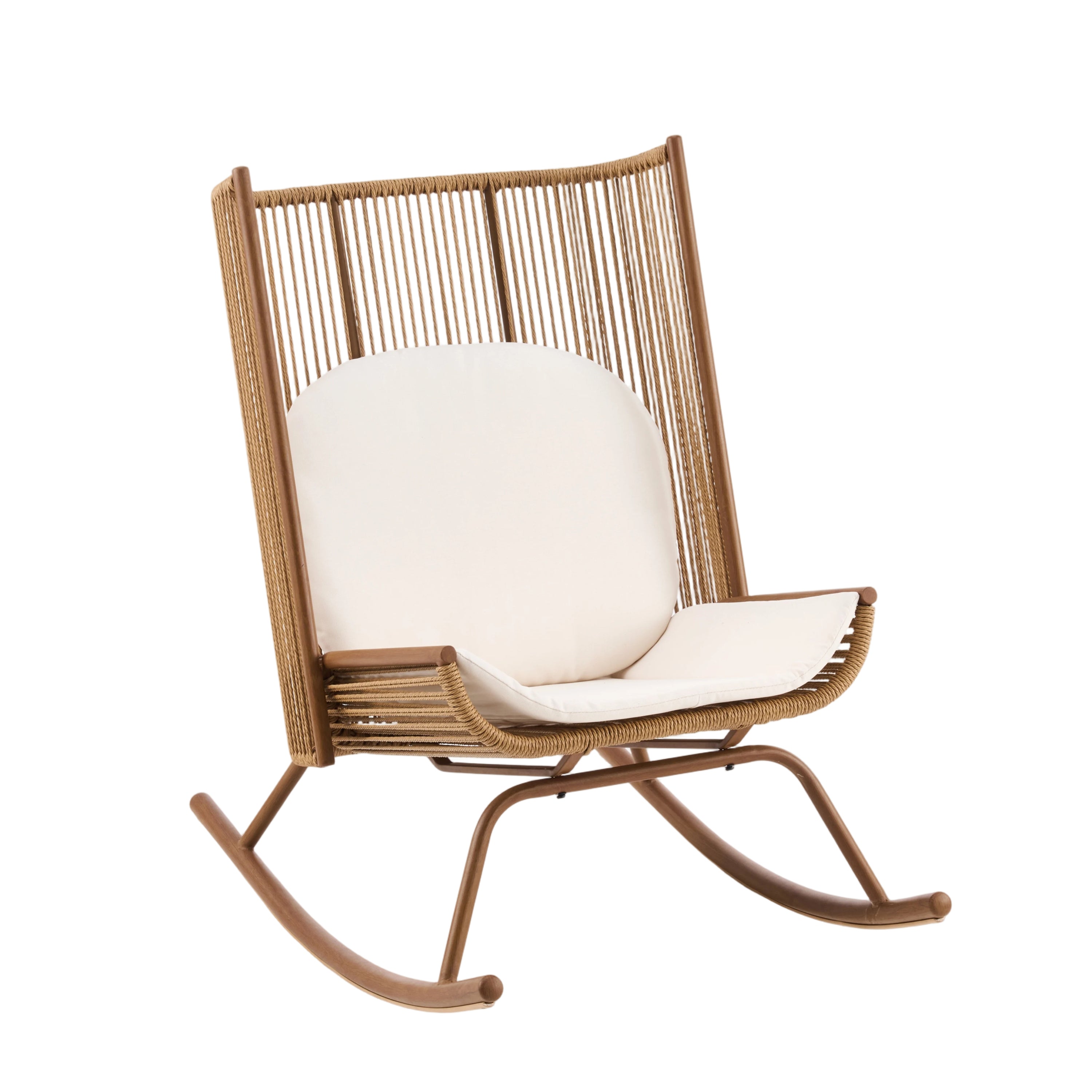 High Square Back Modern Outdoor Rocking Chair