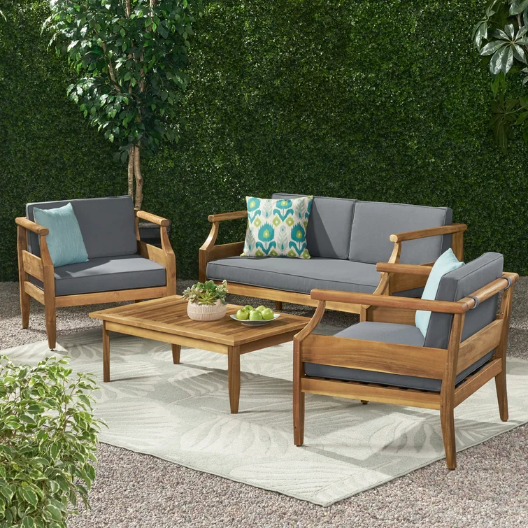 Aston 4 Piece Outdoor Patio Conversation Set