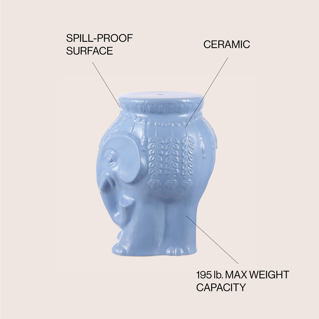 Orla Bohemian Elephant Ceramic Garden Stool