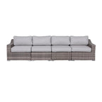 4-Piece Rattan Sectional Seating Set with Cushions