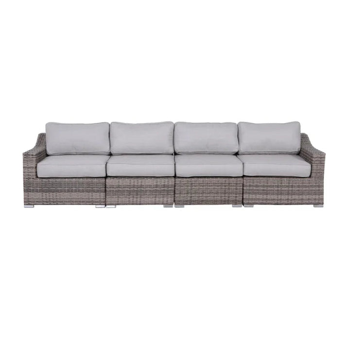 4-Piece Rattan Sectional Seating Set with Cushions