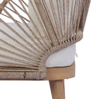 Solstice Outdoor Acacia Wood Club Chair with Handwoven Rope Accents