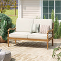 Islewood Acacia Wood Outdoor Loveseat with Cushions