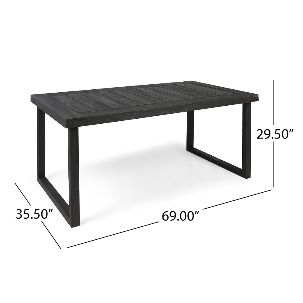 6-Seat Acacia Wood Outdoor Dining Set