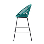 Entwined Outdoor Bar Stool with Ergonomic Design and Footrest, Set of 2
