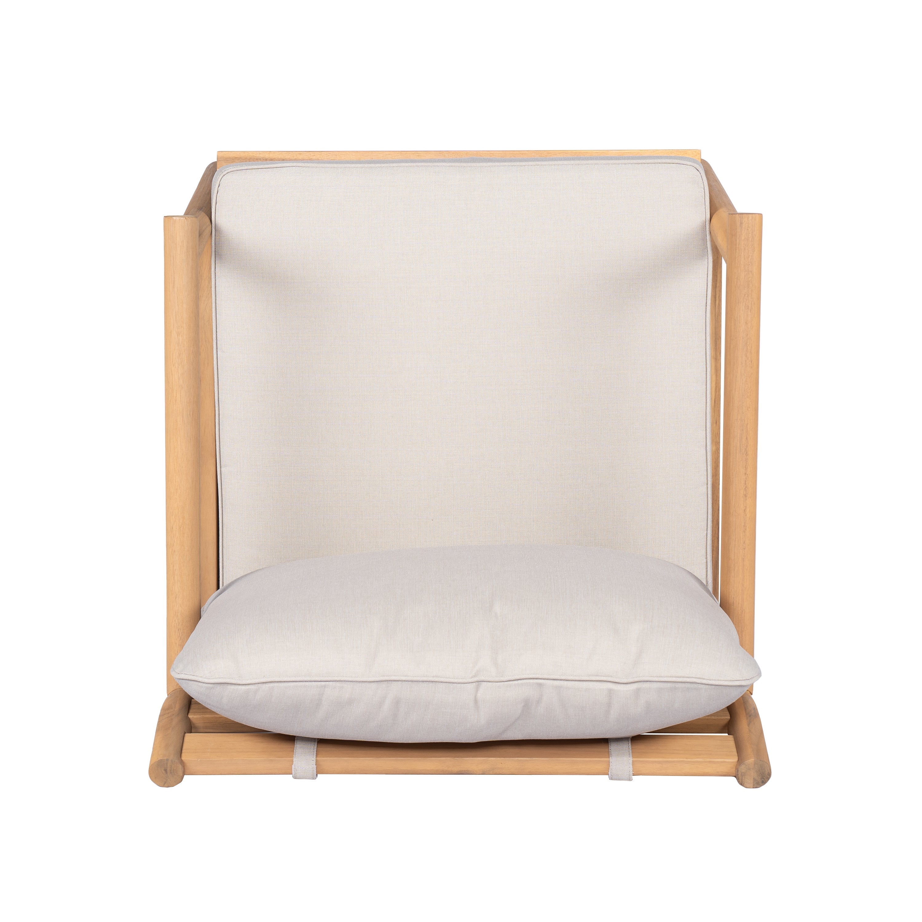 Indira Outdoor Acacia Wood Club Chair with Water-Resistant Cushion