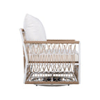 Caspian 3-Piece Outdoor Handwoven Rope Conversation Set with Swivel Chairs