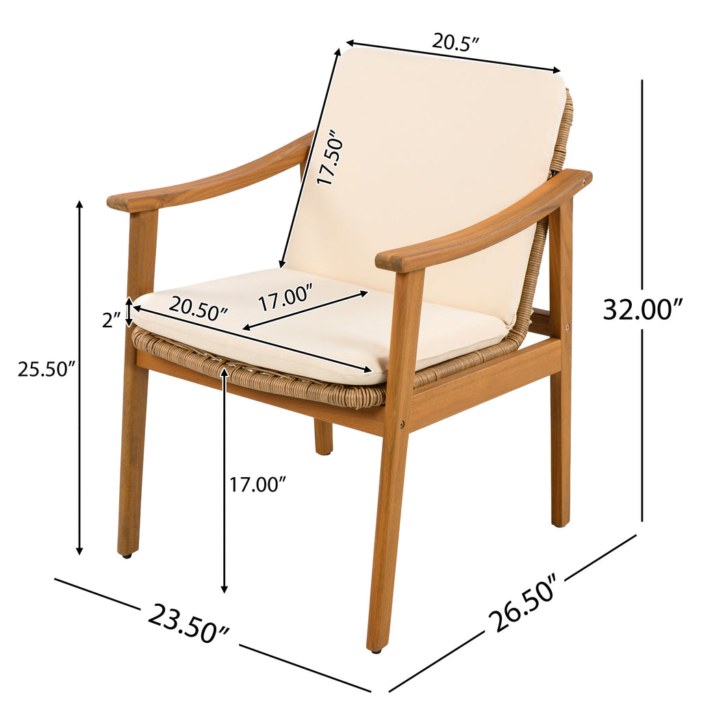 Avenue Acacia Wood Outdoor Dining Chairs, Set of 2