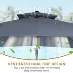 11' Outdoor Square Double Top Patio Umbrella, Base Not Included
