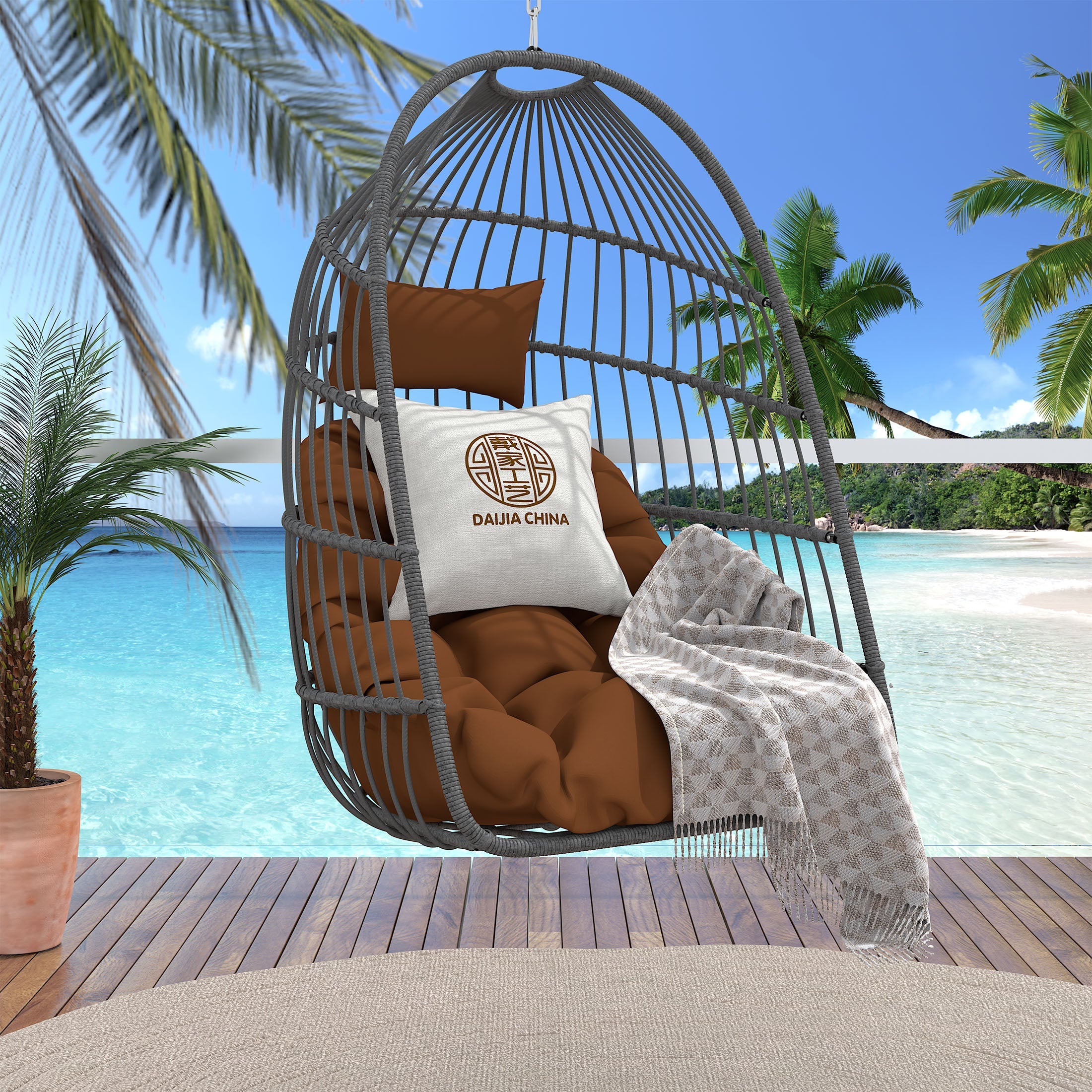 Folding Outdoor Egg Swing Chair