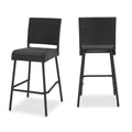 29" Outdoor Rattan Armless Barstools, Set of 2