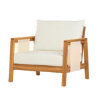 Khali Outdoor Club Chair with Acacia Wood Frame