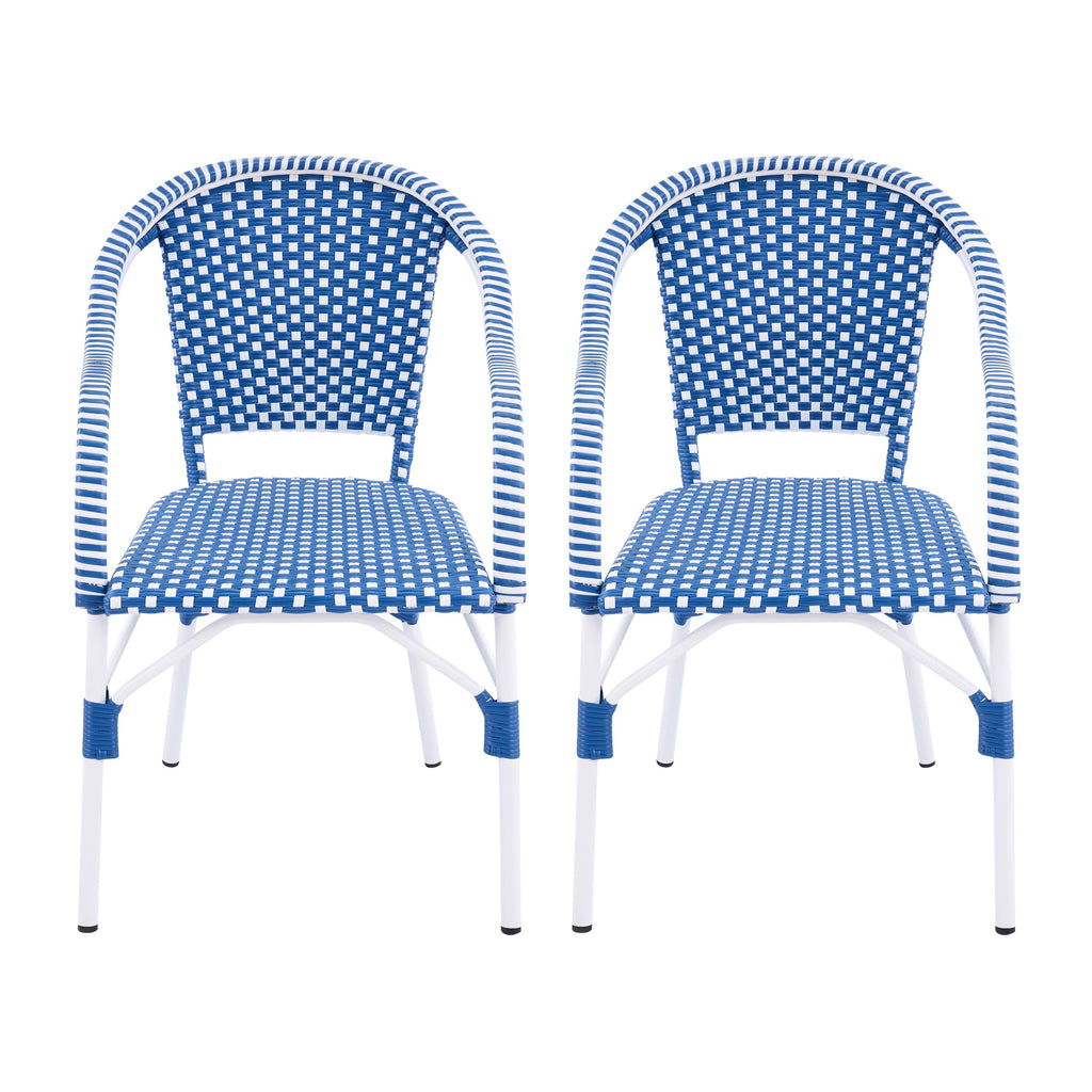 French Bistro Wicker Outdoor Dining Chair, Set of 2