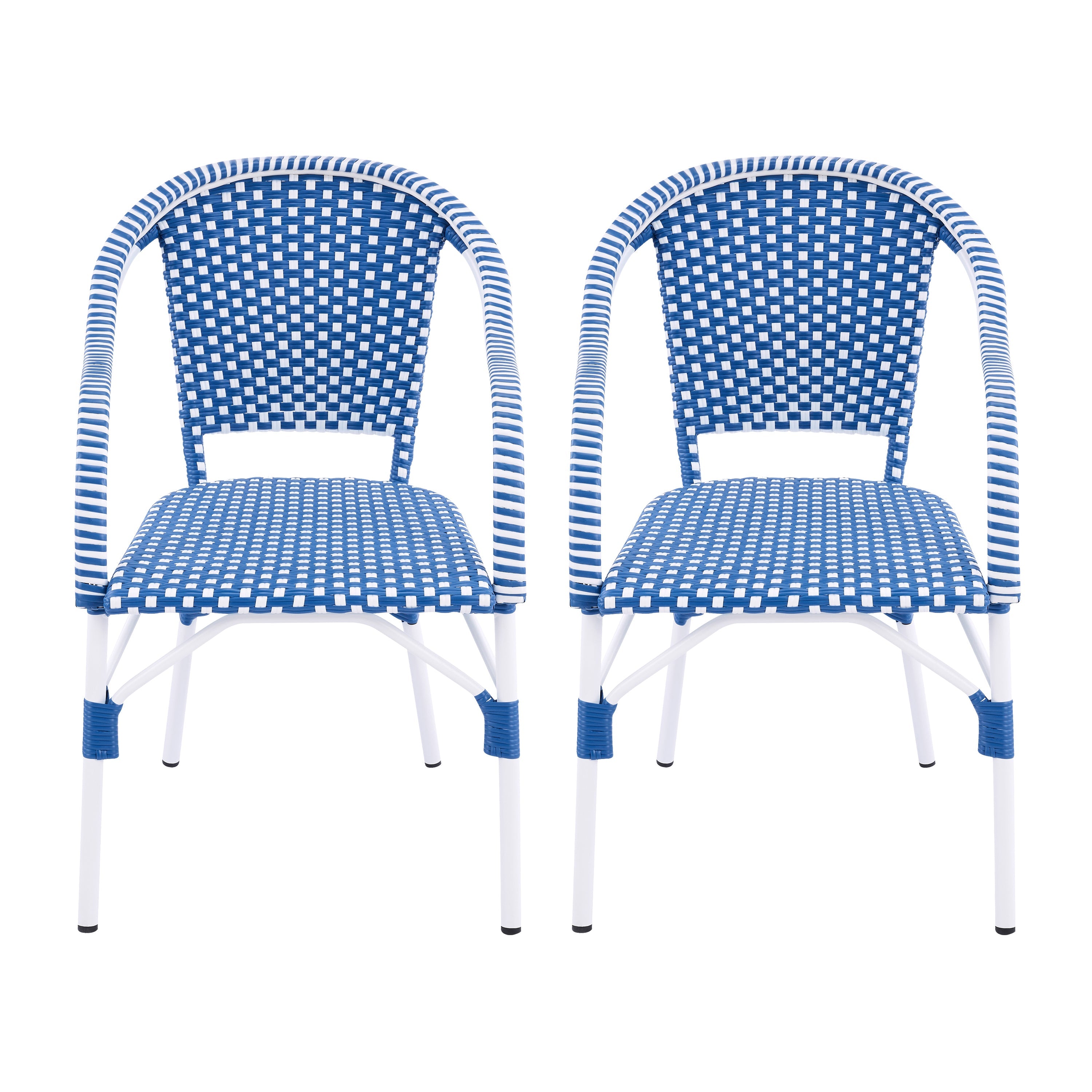 French Bistro Wicker Outdoor Dining Chair, Set of 2