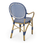 3-Piece Faux Rattan Bistro Set with Round Table and 2 Armchairs