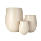 Egg Shaped Lightweight Outdoor Planter, Set of 3
