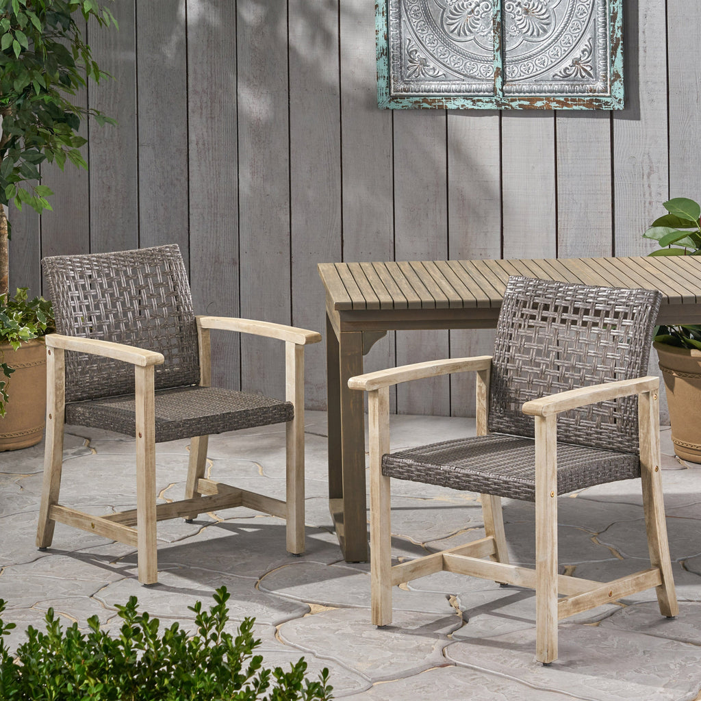 Hampton Outdoor Rattan Dining Chairs, Set of 2